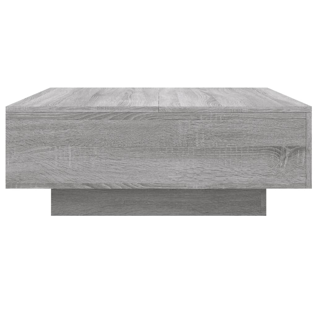 Table basse avec lumières LED sonoma gris 80x80x31 cm