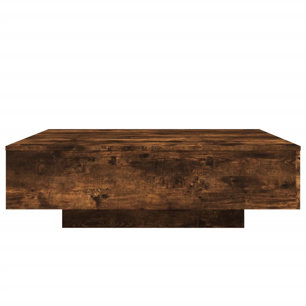 Table basse chêne fumé 100x100x31 cm bois d'ingénierie