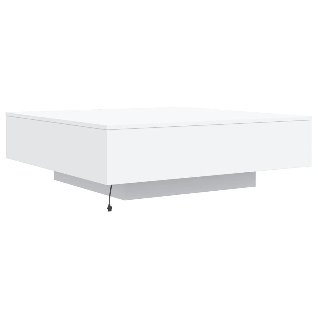 Table basse avec lumières LED blanc 100x100x31 cm