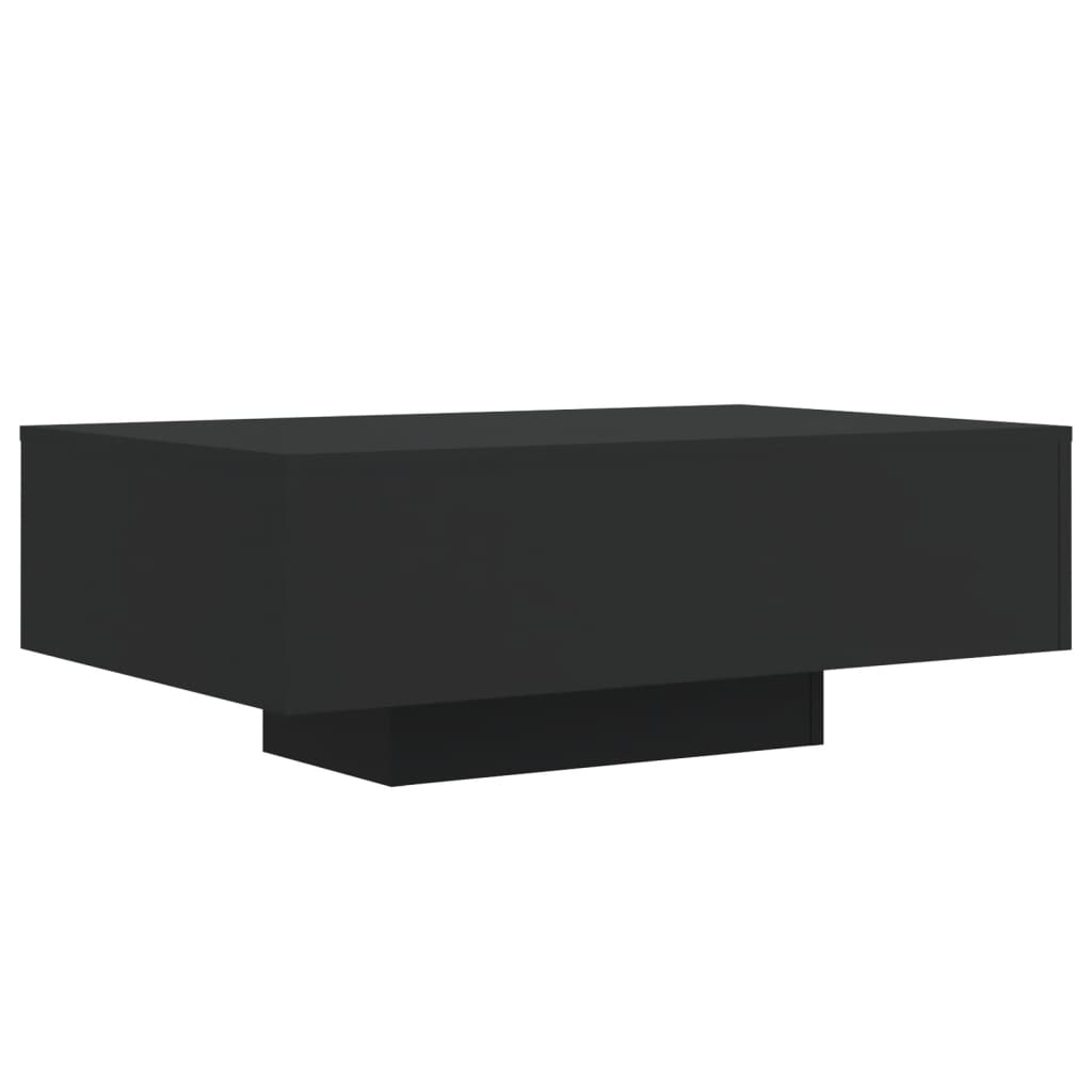 Table basse avec lumières LED noir 85x55x31 cm