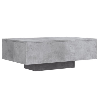 Table basse avec lumières LED gris béton 85x55x31 cm