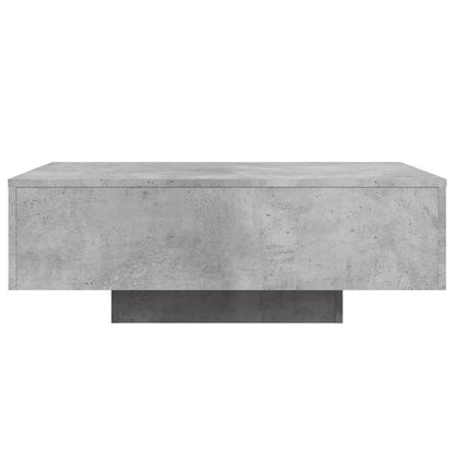 Table basse avec lumières LED gris béton 85x55x31 cm