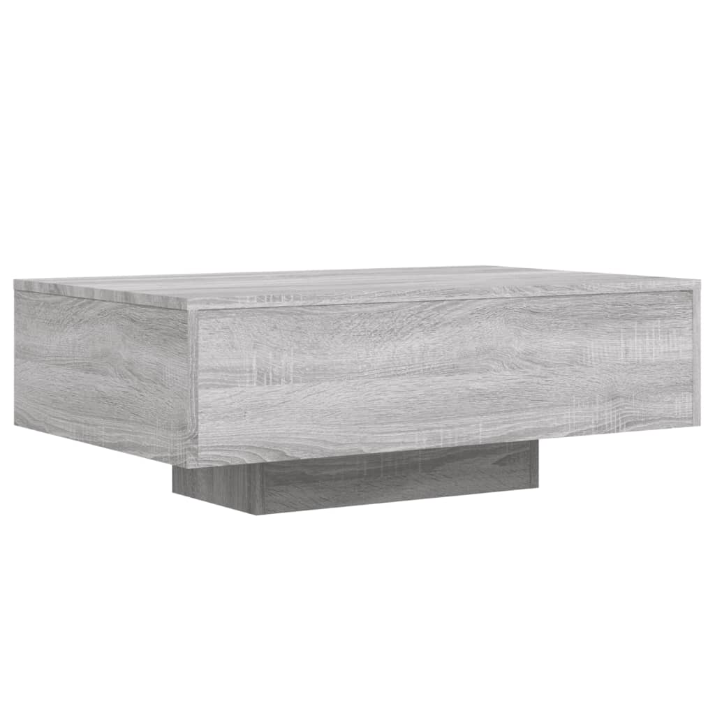 Table basse avec lumières LED sonoma gris 85x55x31 cm