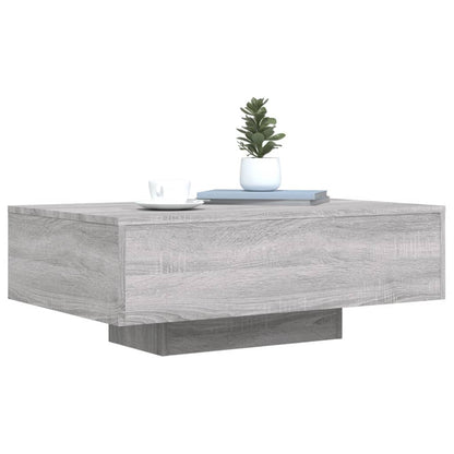 Table basse avec lumières LED sonoma gris 85x55x31 cm