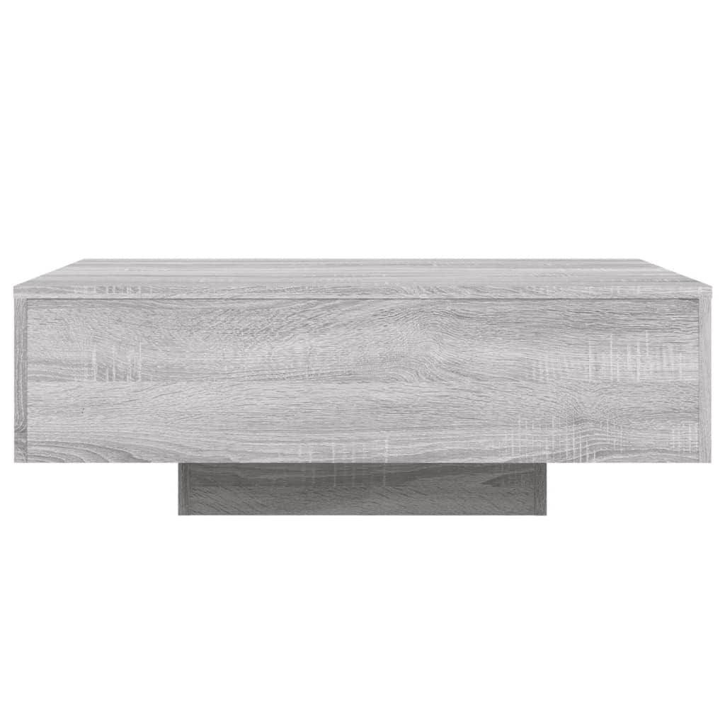 Table basse avec lumières LED sonoma gris 85x55x31 cm