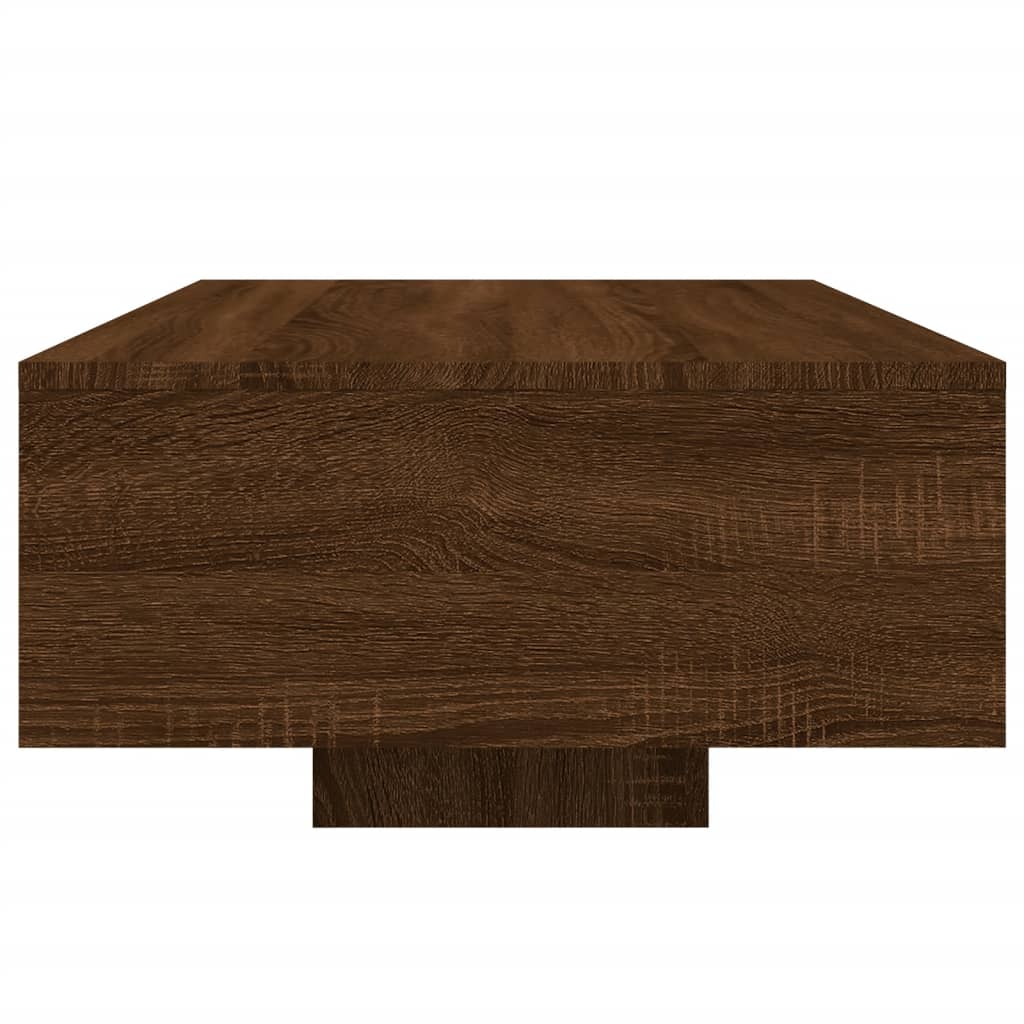 Table basse avec lumières LED chêne marron 85x55x31 cm