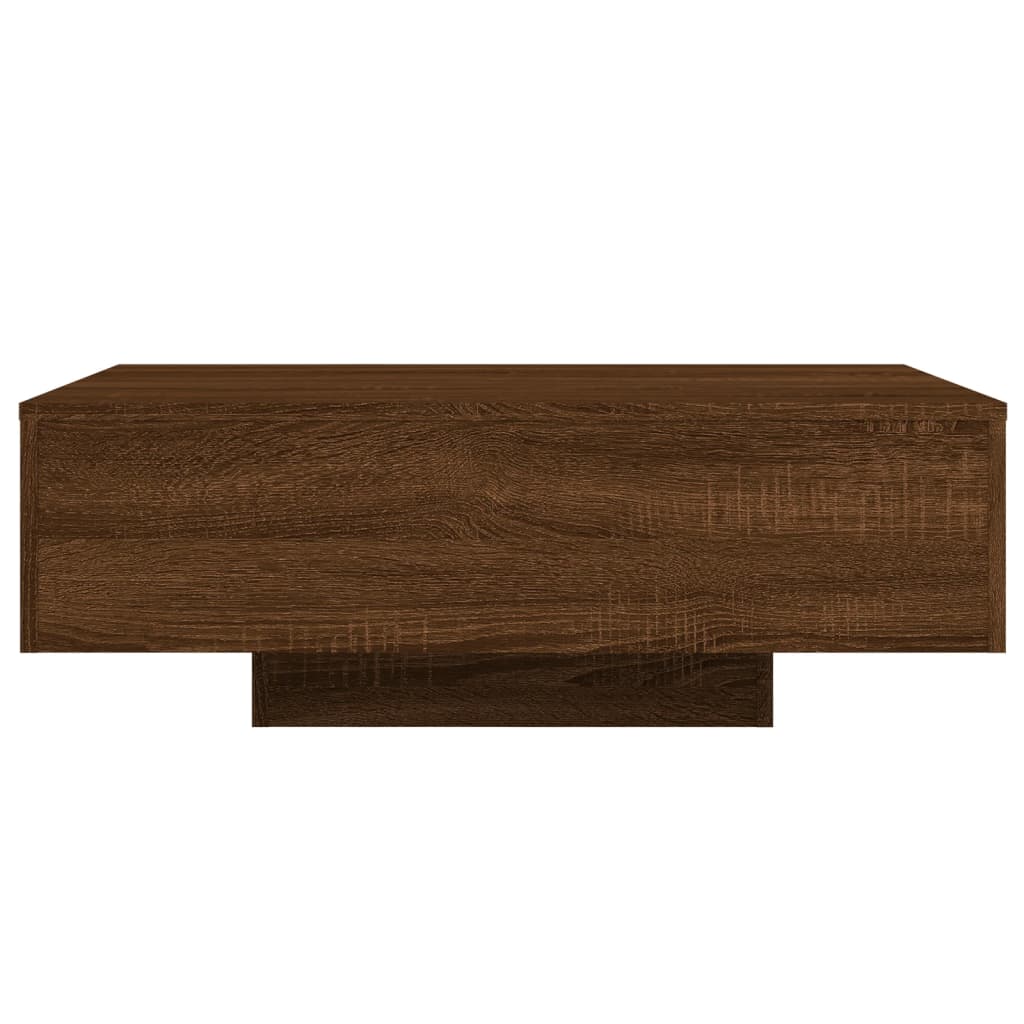 Table basse avec lumières LED chêne marron 85x55x31 cm