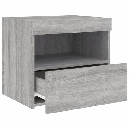 Tables de chevet avec lumières LED 2 pcs sonoma gris 50x40x45cm