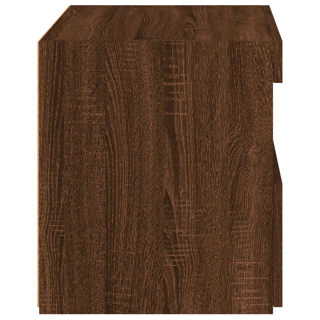 Table de chevet avec lumières LED chêne marron 50x40x45 cm