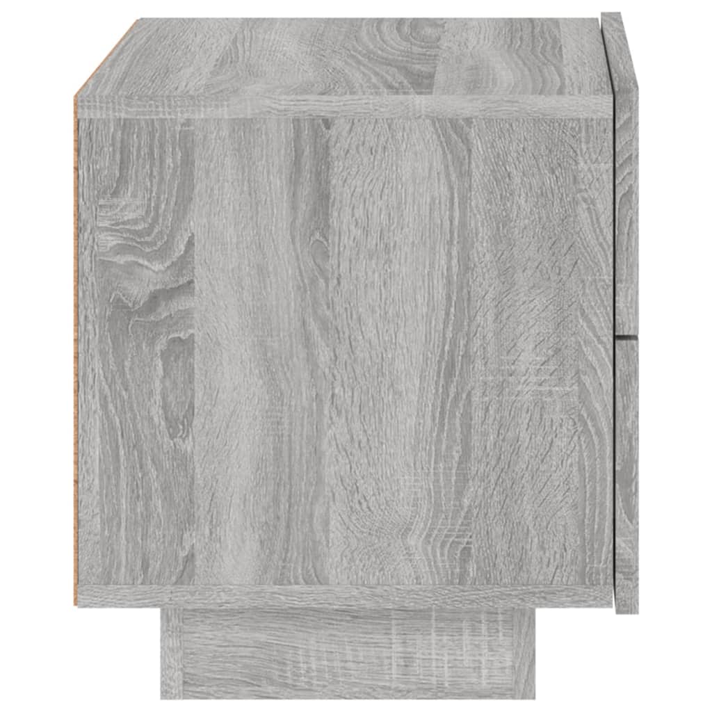 Table de chevet avec lumières LED sonoma gris 70x36x40,5 cm