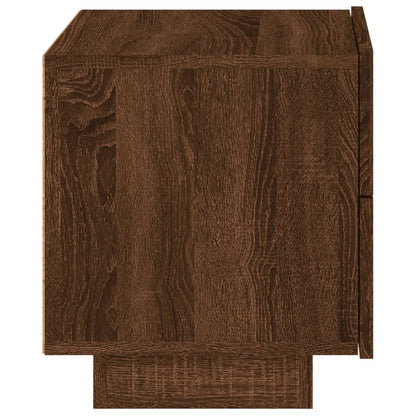 Table de chevet avec lumières LED chêne marron 70x36x40,5 cm