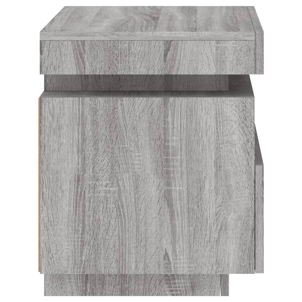 Armoire de chevet avec lumières LED sonoma gris 40x39x48,5 cm