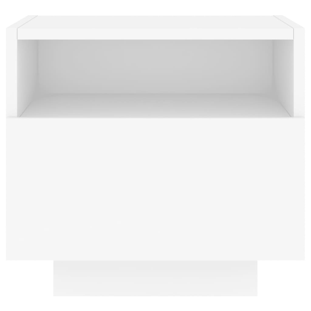 Table de chevet avec lumières LED blanc 40x39x37 cm