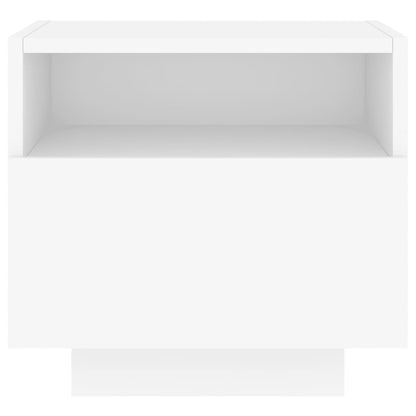 Table de chevet avec lumières LED blanc 40x39x37 cm