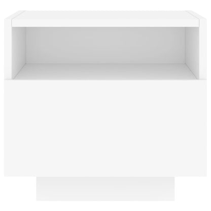 Armoires de chevet avec lumières LED 2 pcs blanc 40x39x37 cm