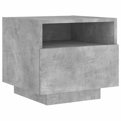 Table de chevet avec lumières LED gris béton 40x39x37 cm