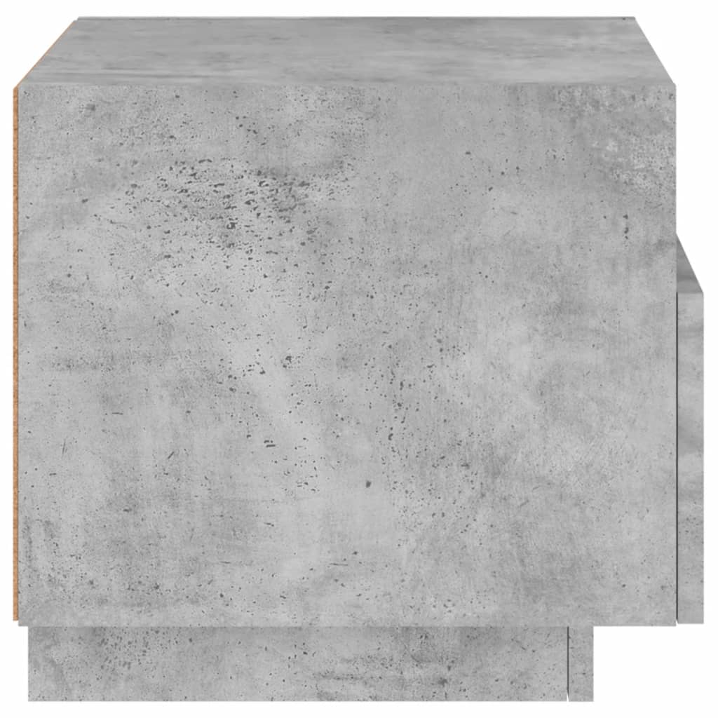 Table de chevet avec lumières LED gris béton 40x39x37 cm