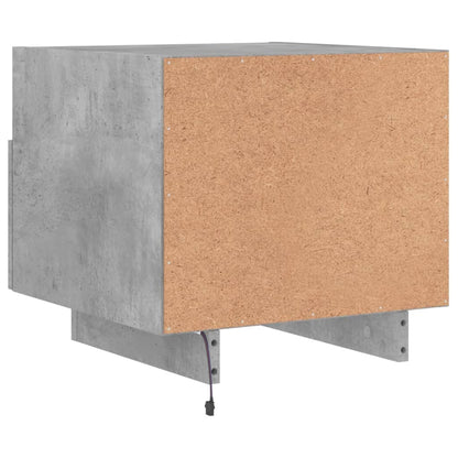 Table de chevet avec lumières LED gris béton 40x39x37 cm