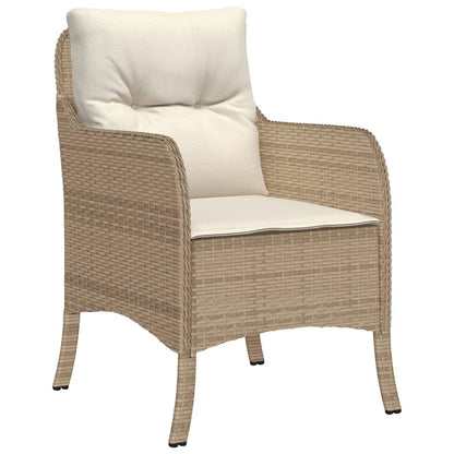 Chaises de jardin avec coussins lot de 2 beige résine tressée