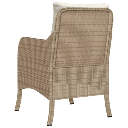 Chaises de jardin avec coussins lot de 2 beige résine tressée