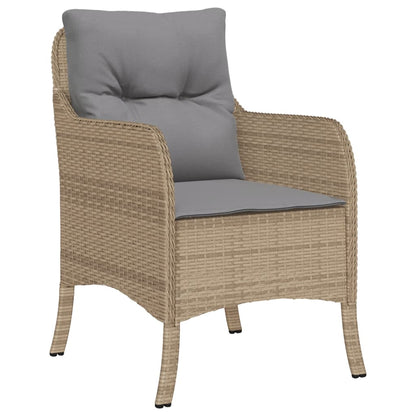 Chaises de jardin avec coussins lot de 2 mélange beige rotin