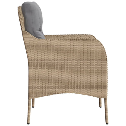 Chaises de jardin avec coussins lot de 2 mélange beige rotin