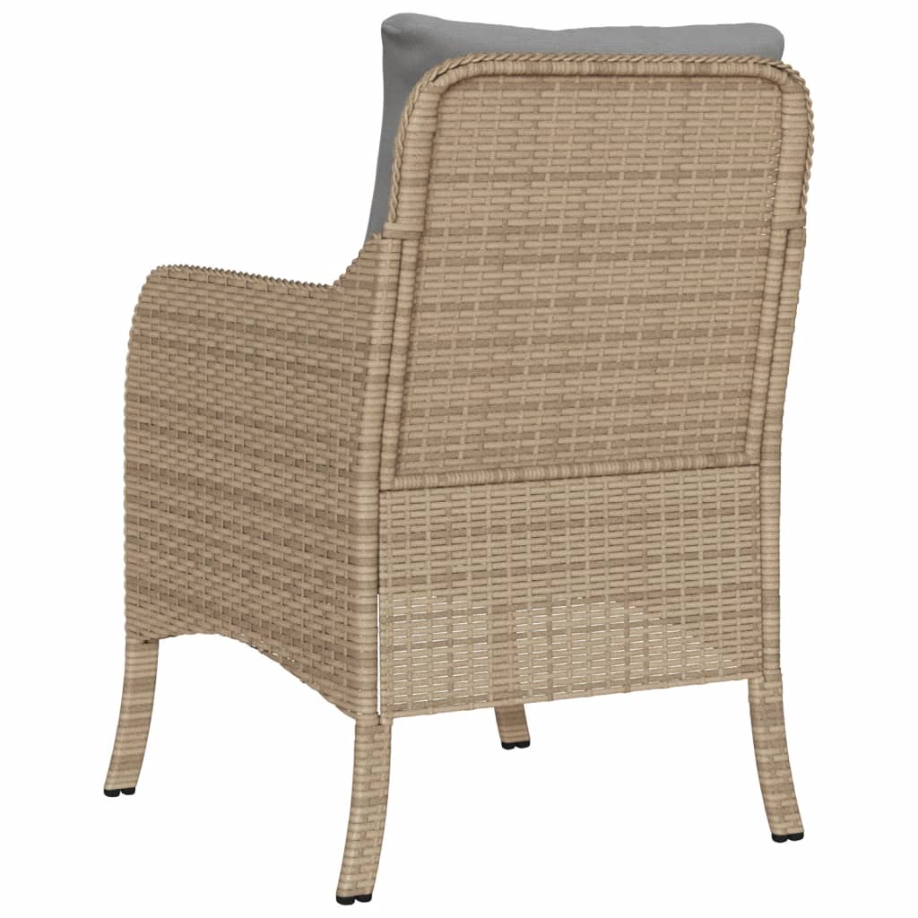 Chaises de jardin avec coussins lot de 2 mélange beige rotin