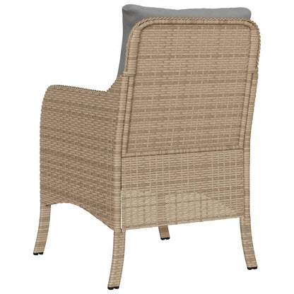 Chaises de jardin avec coussins lot de 2 mélange beige rotin