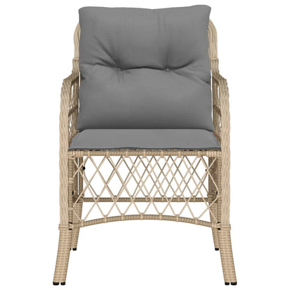 Chaises de jardin avec coussins lot de 2 mélange beige rotin