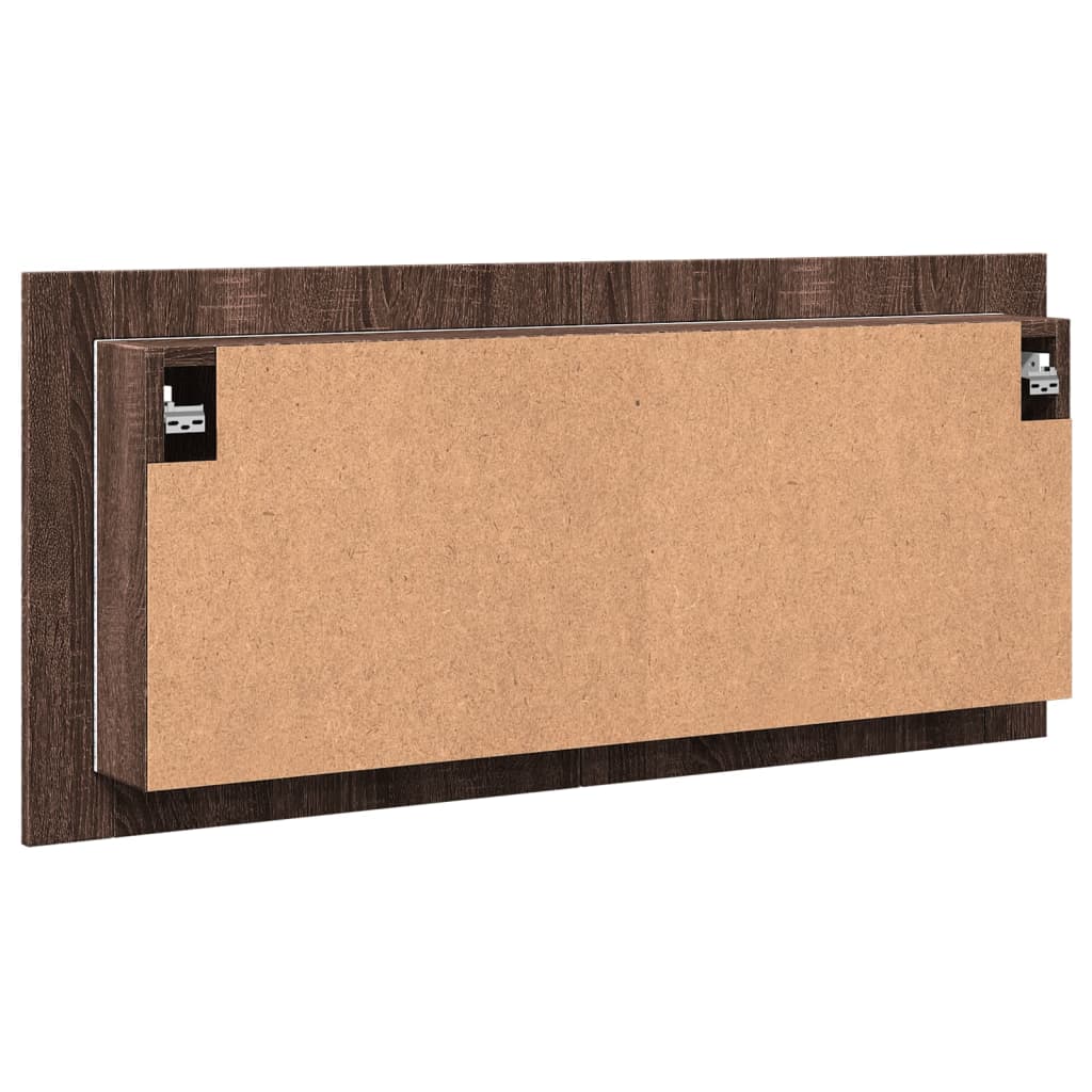 Armoire à miroir à LED de bain chêne marron 100x12x45 cm