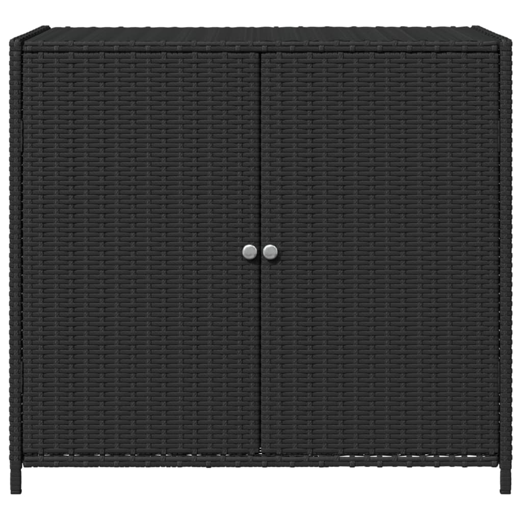 Armoire de rangement de jardin noir 83x45x76 cm résine tressée