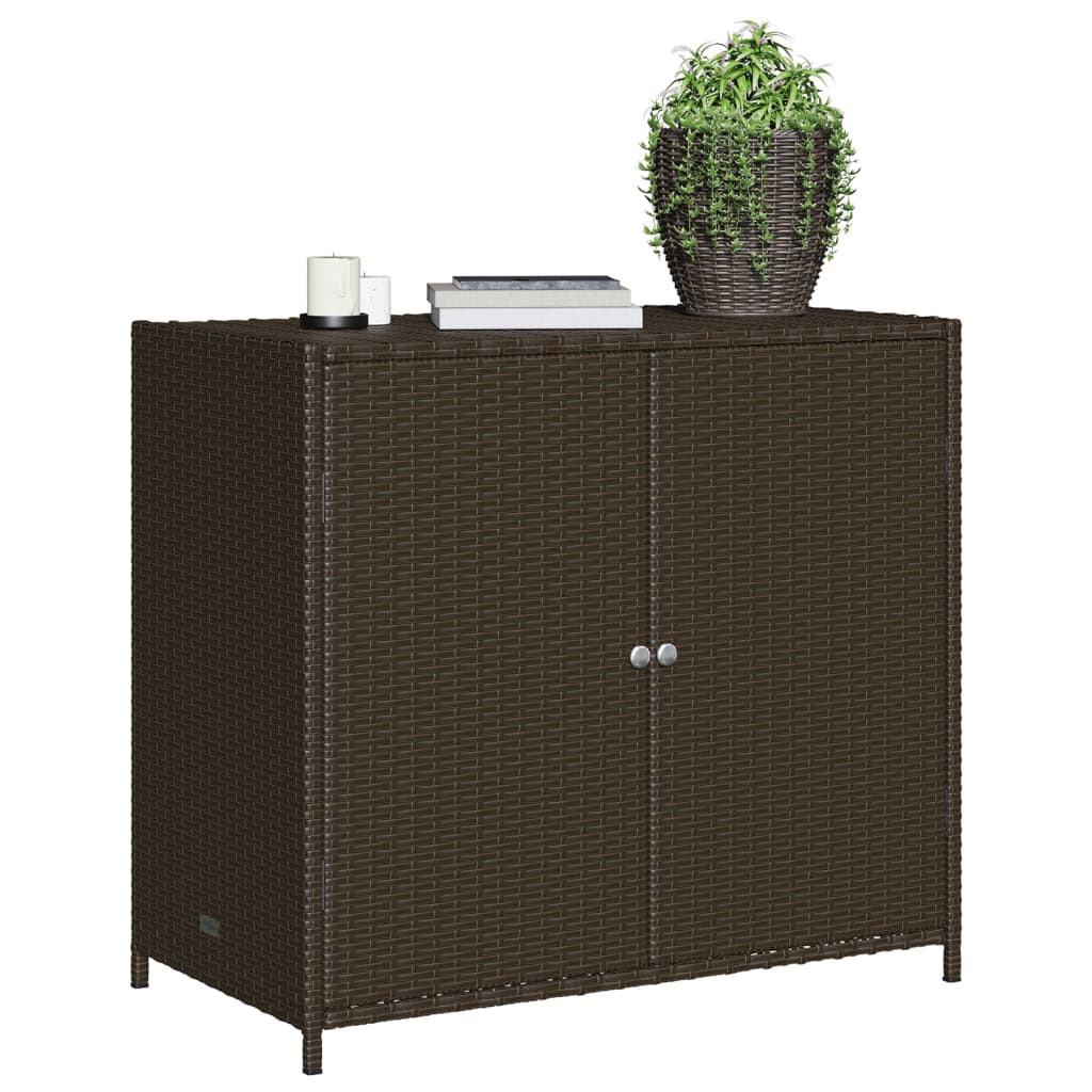 Armoire de rangement de jardin marron 83x45x76cm résine tressée