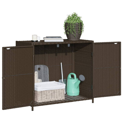 Armoire de rangement de jardin marron 83x45x76cm résine tressée