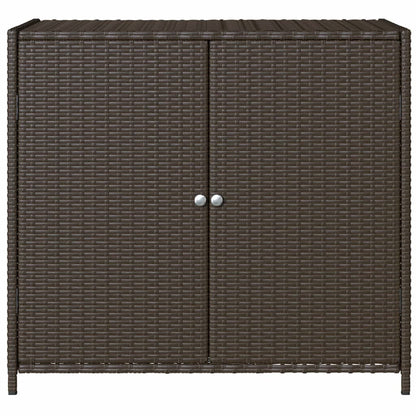 Armoire de rangement de jardin marron 83x45x76cm résine tressée