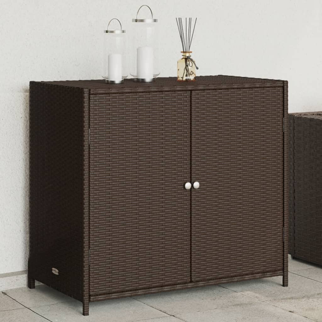 Armoire de rangement de jardin marron 83x45x76cm résine tressée