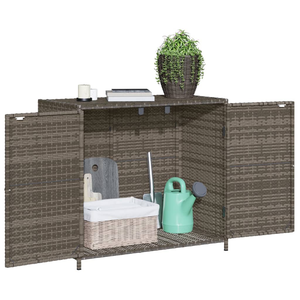 Armoire de rangement de jardin gris 83x45x76 cm résine tressée