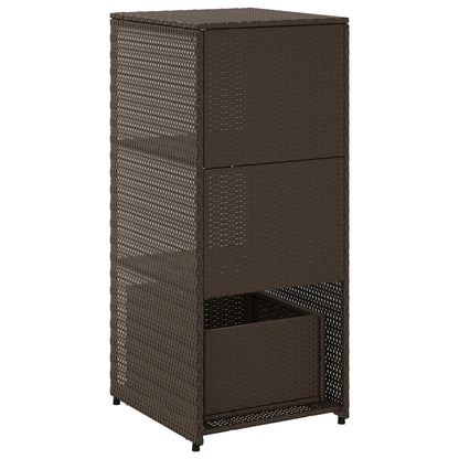 Armoire de rangement jardin marron 50x55x115 cm résine tressée