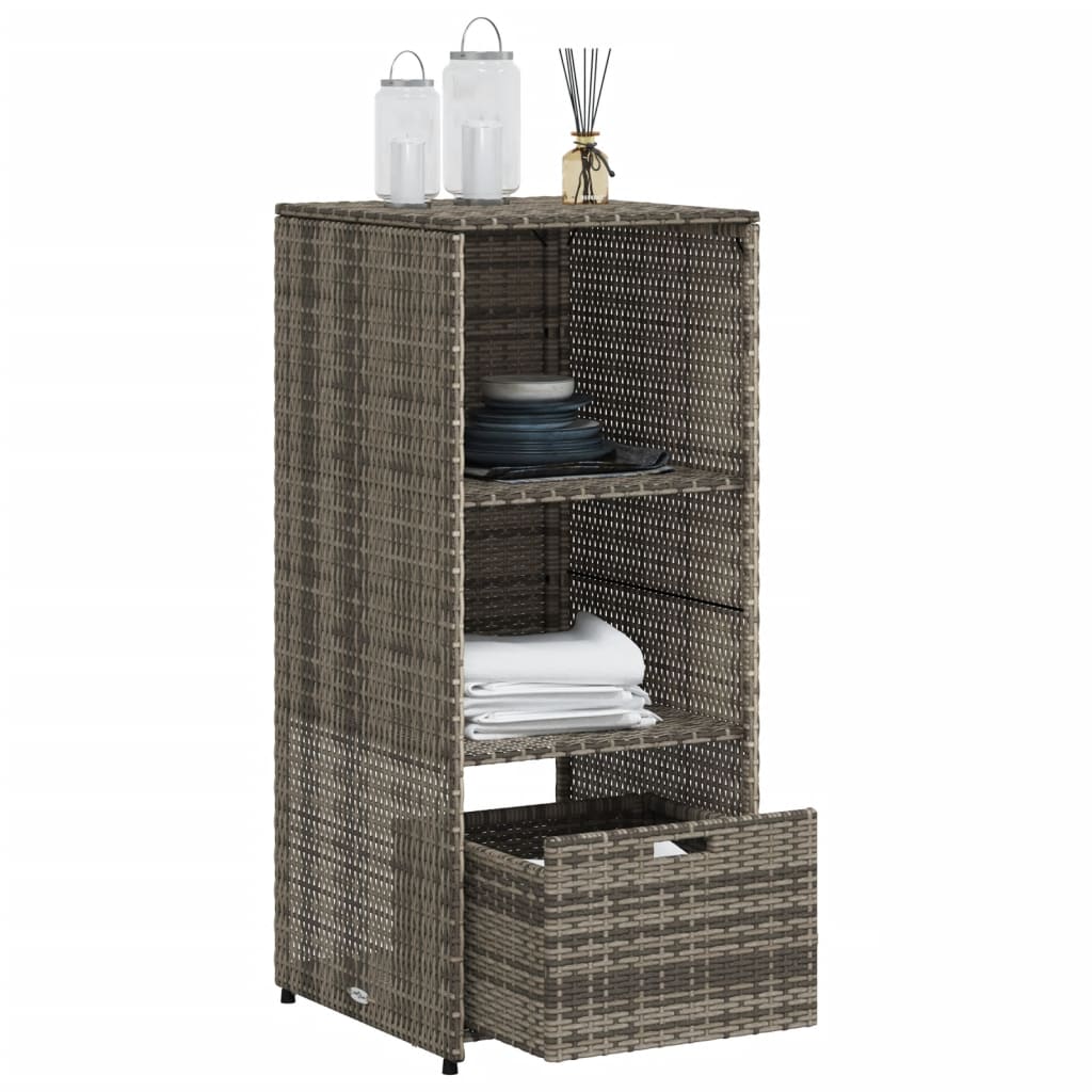 Armoire de rangement de jardin gris 50x55x115 cm résine tressée