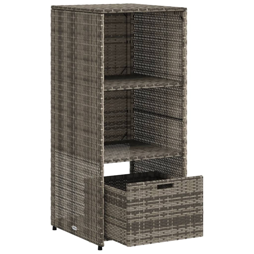 Armoire de rangement de jardin gris 50x55x115 cm résine tressée