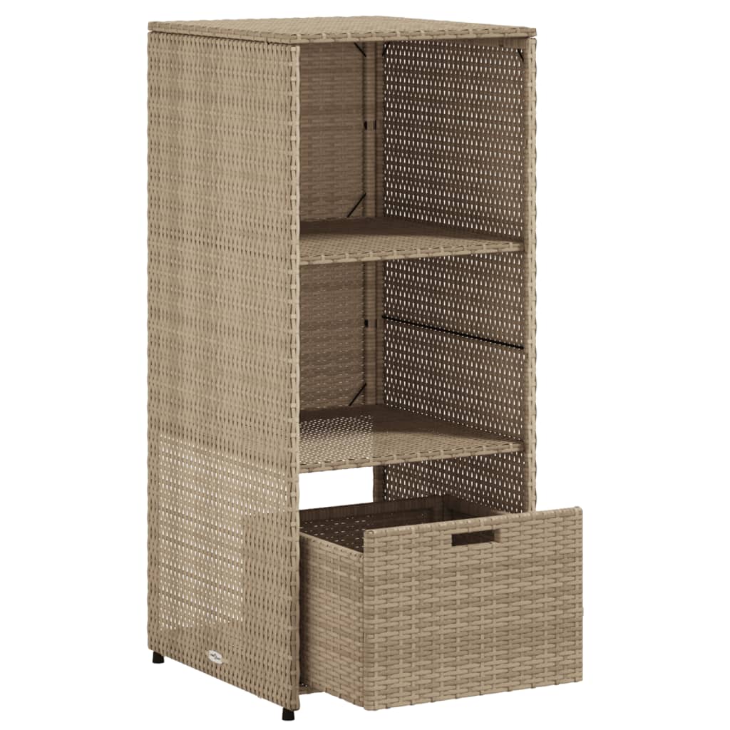 Armoire de rangement de jardin beige 50x55x115cm résine tressée