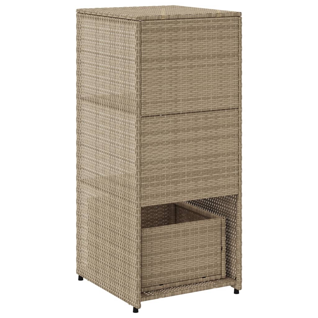 Armoire de rangement de jardin beige 50x55x115cm résine tressée