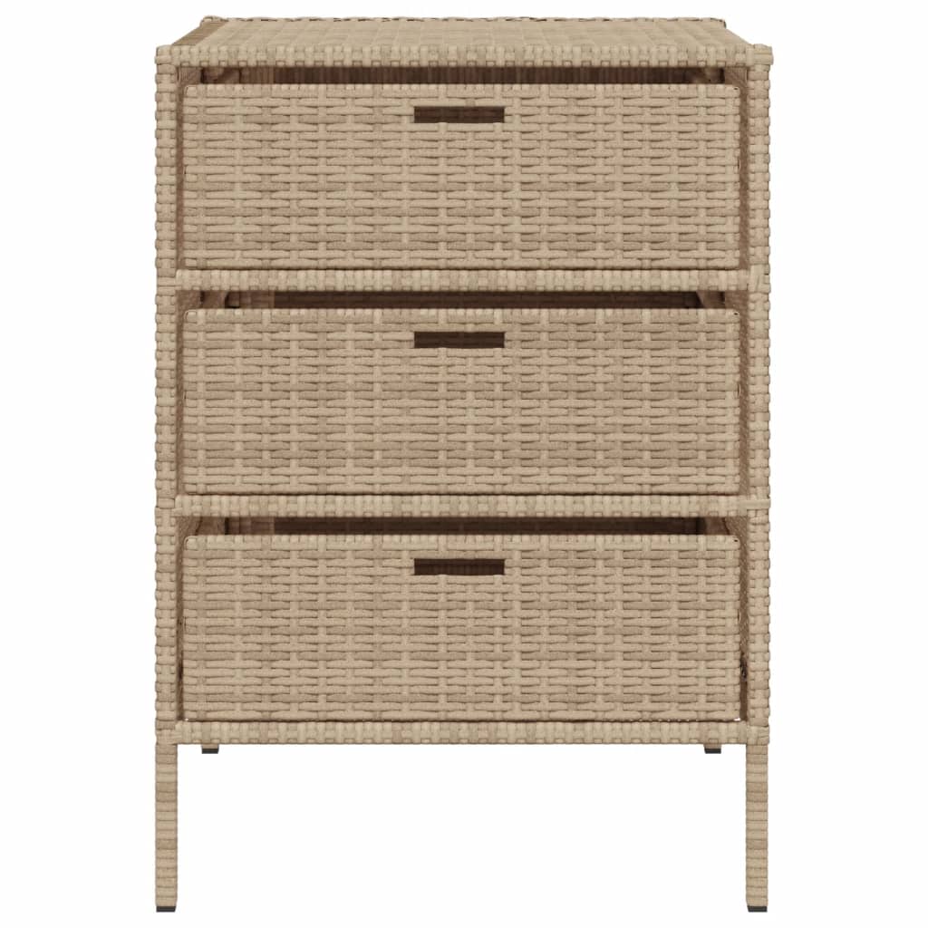 Armoire de rangement de jardin beige 55x59x80 cm résine tressée