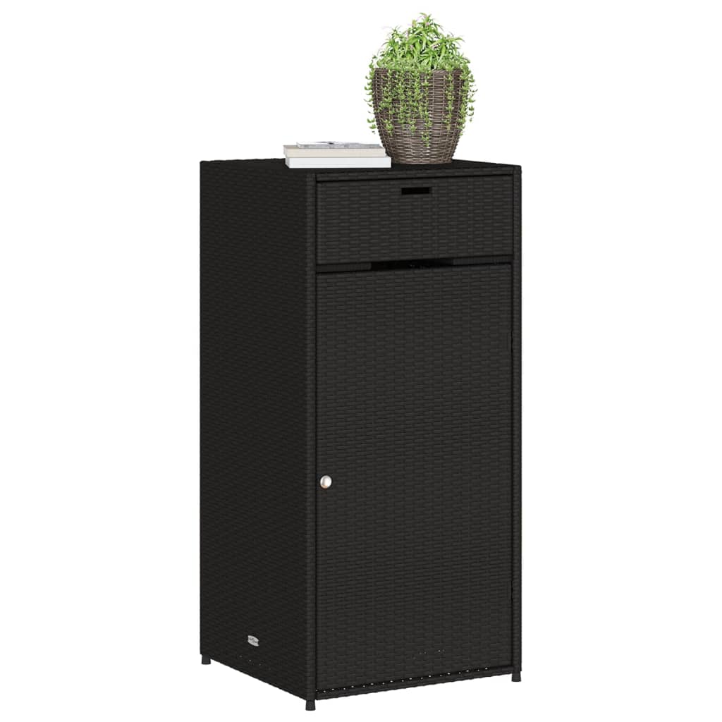 Armoire de rangement de jardin noir 55x55x111 cm résine tressée