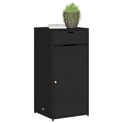 Armoire de rangement de jardin noir 55x55x111 cm résine tressée