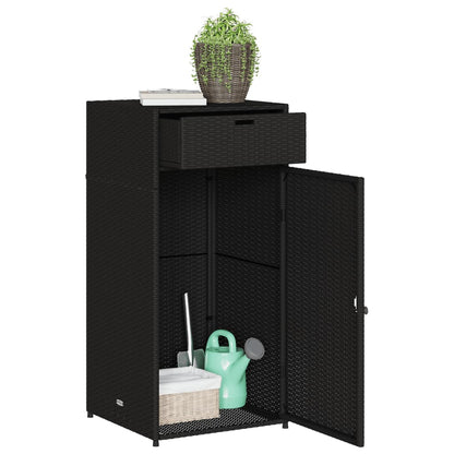 Armoire de rangement de jardin noir 55x55x111 cm résine tressée