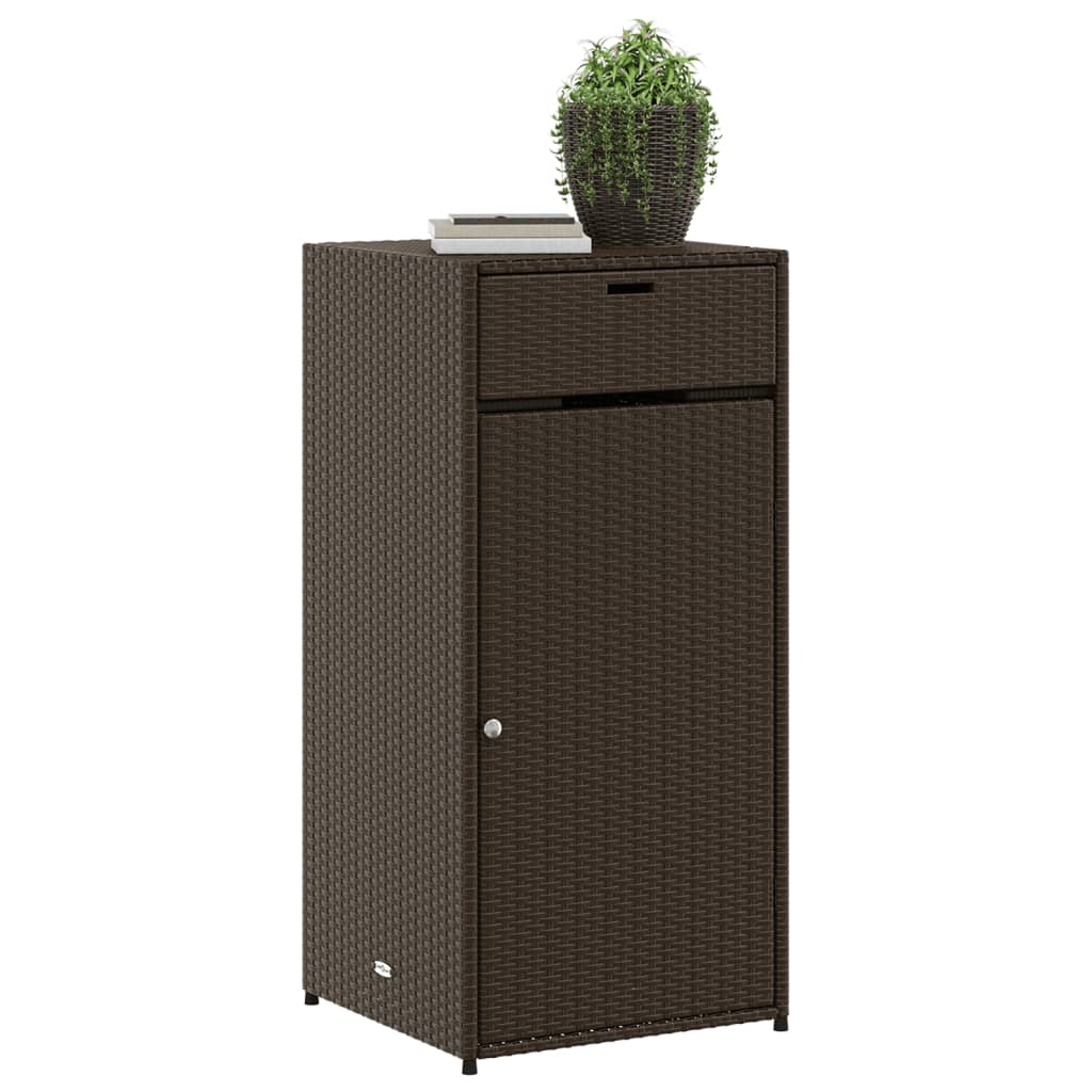 Armoire de rangement jardin marron 55x55x111 cm résine tressée