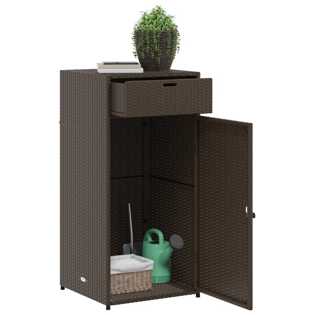 Armoire de rangement jardin marron 55x55x111 cm résine tressée