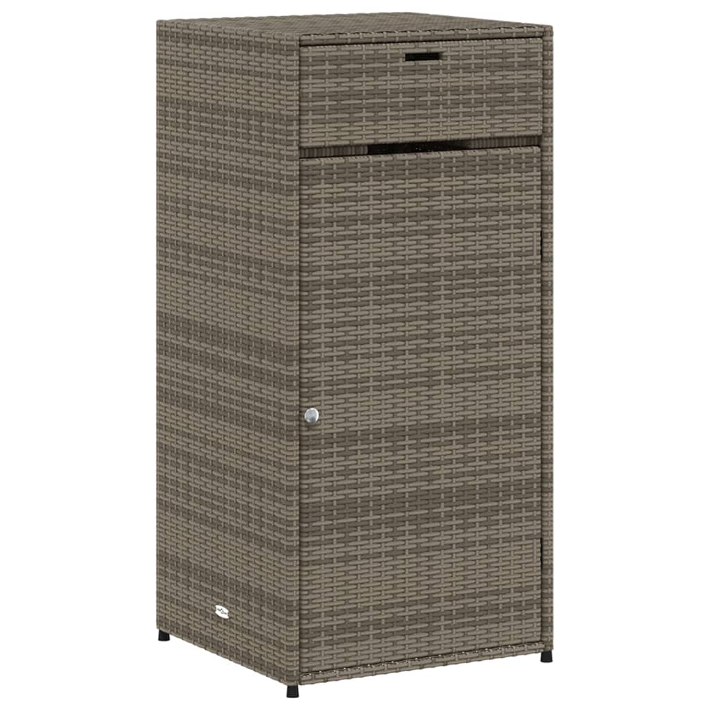 Armoire de rangement de jardin gris 55x55x111 cm résine tressée