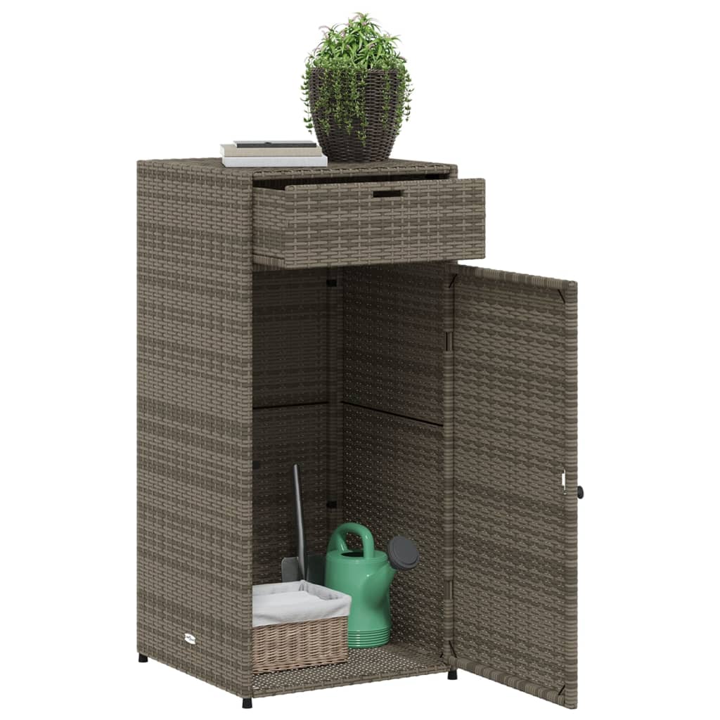 Armoire de rangement de jardin gris 55x55x111 cm résine tressée