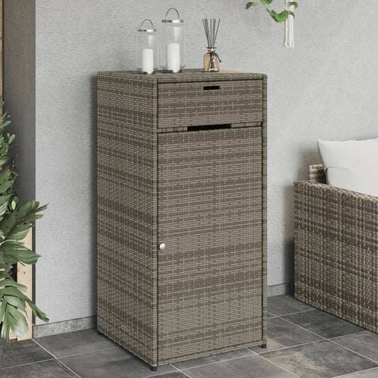 Armoire de rangement de jardin gris 55x55x111 cm résine tressée